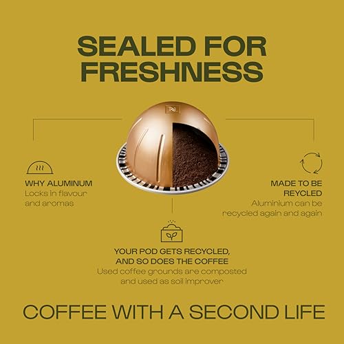 Nespresso Vertuo Up by De'Longhi, Coffee Pod Machine with Precision brewing, Fast Heat-Up, Compact Design, Make Espresso, Americano, latte and perfect for over ice coffee, White (ENV200.W)